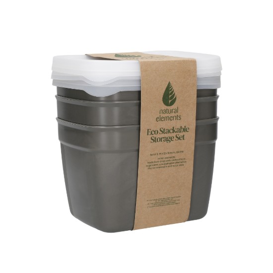 Set 3 caserole, bioplastic, 1200ml - Natural elements