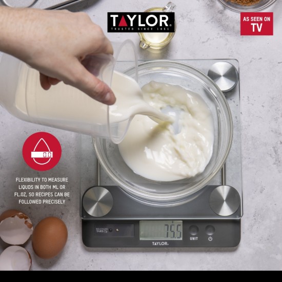 Cantar digital de bucatarie, sticla, 14,4kg - Taylor Pro