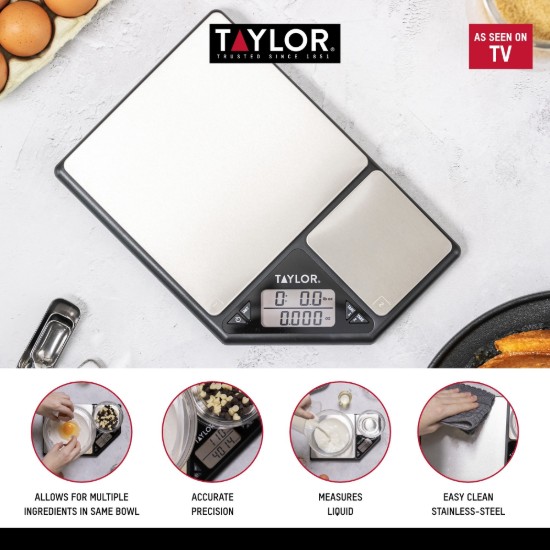 Cantar dual digital de bucatarie, 500g/5kg - Taylor Pro