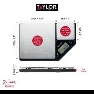 Cantar dual digital de bucatarie, 500g/5kg - Taylor Pro