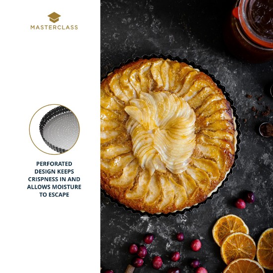 Forma perforata pentru tarta, otel, 28cm, "Master Class" - Kitchen Craft