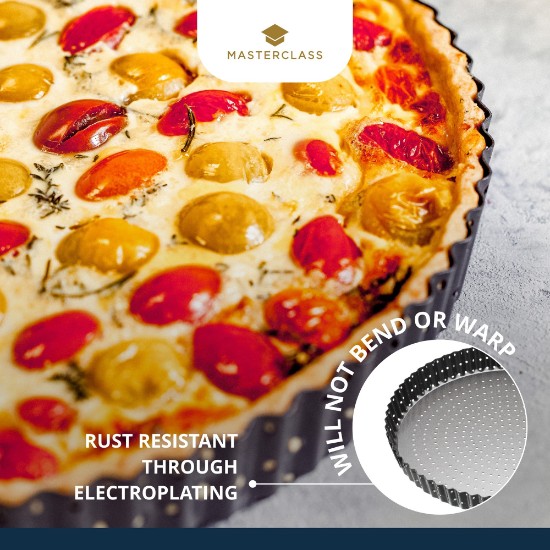Forma perforata pentru tarta, otel, 28cm, "Master Class" - Kitchen Craft