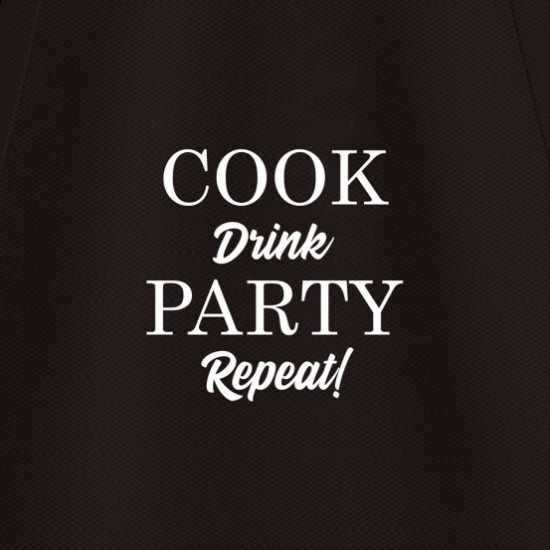Sort, 70x90 cm, "COOK Drink PARTY Repeat!"