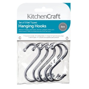 Set 5 carlige, otel cromat, 8 x 4cm - Kitchen Craft
