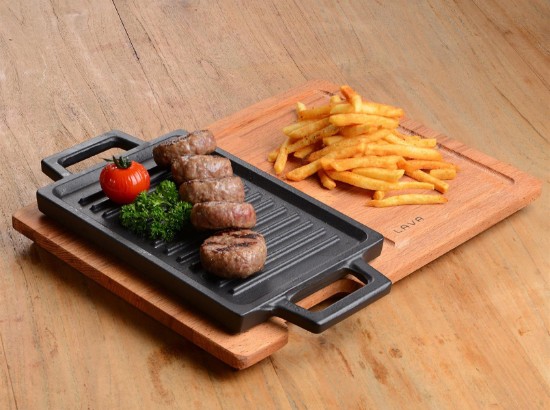 Grill fonta, 22x15 cm, cu suport dublu - LAVA