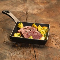 Tigaie grill, fonta, 16x16 cm - LAVA