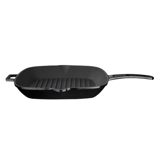 Tigaie grill patrata, fonta, 28x28 cm, Negru - LAVA