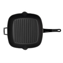 Tigaie grill patrata, fonta, 28 x 28 cm, Negru - LAVA