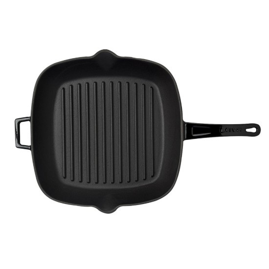 Tigaie grill patrata, fonta, 28 x 28 cm, Negru - LAVA