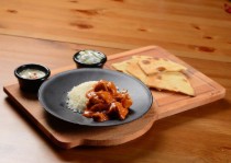 Platou servire, fonta, 21 cm, cu suport din lemn - LAVA