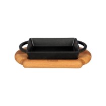 Tava fonta, 15 x 12 cm, cu suport lemn - LAVA