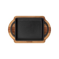 Tava fonta, 15 x 12 cm, cu suport lemn - LAVA