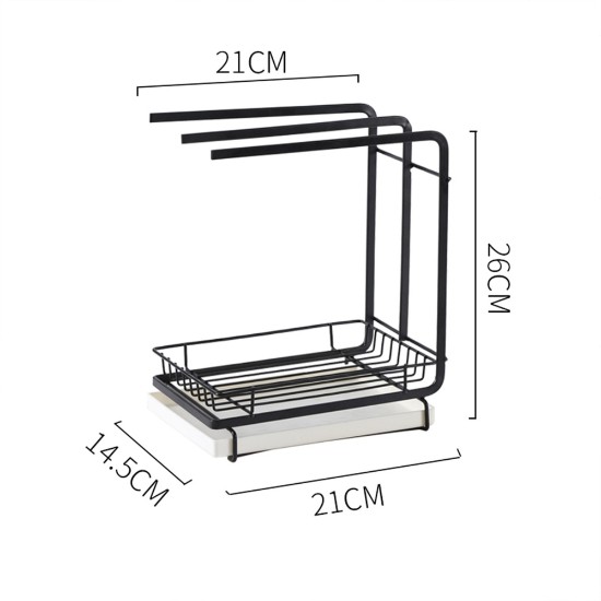 Suport bureti de bucatarie, otel carbon, 21x14,5x26cm - Zokura