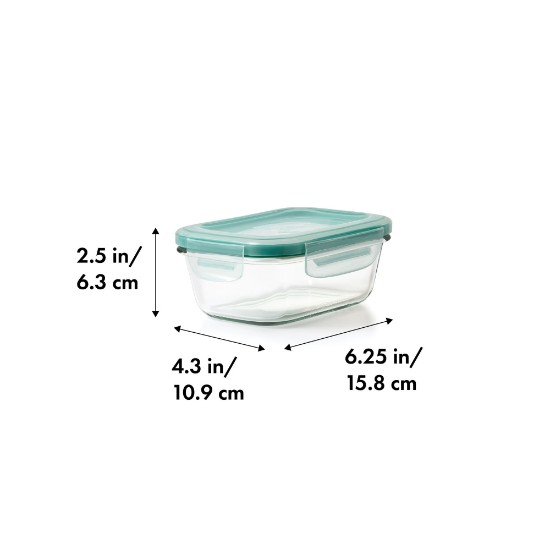 Caserola dreptunghiulara, sticla, 15,7 x 10,9 x 6,3 cm, 380ml - OXO