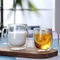 Set 2 cani sticla, cu perete dublu, 350ml - Zokura