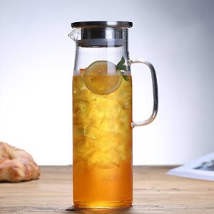Carafa sticla cu capac din inox, 1,5L - Zokura