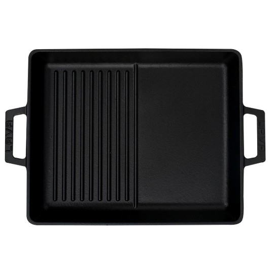 Tava grill, cu suprafata neteda, fonta, 26 x 32 cm - LAVA