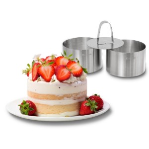 Set 2 inele de patiserie si presa, inox, 8x5cm - Zokura