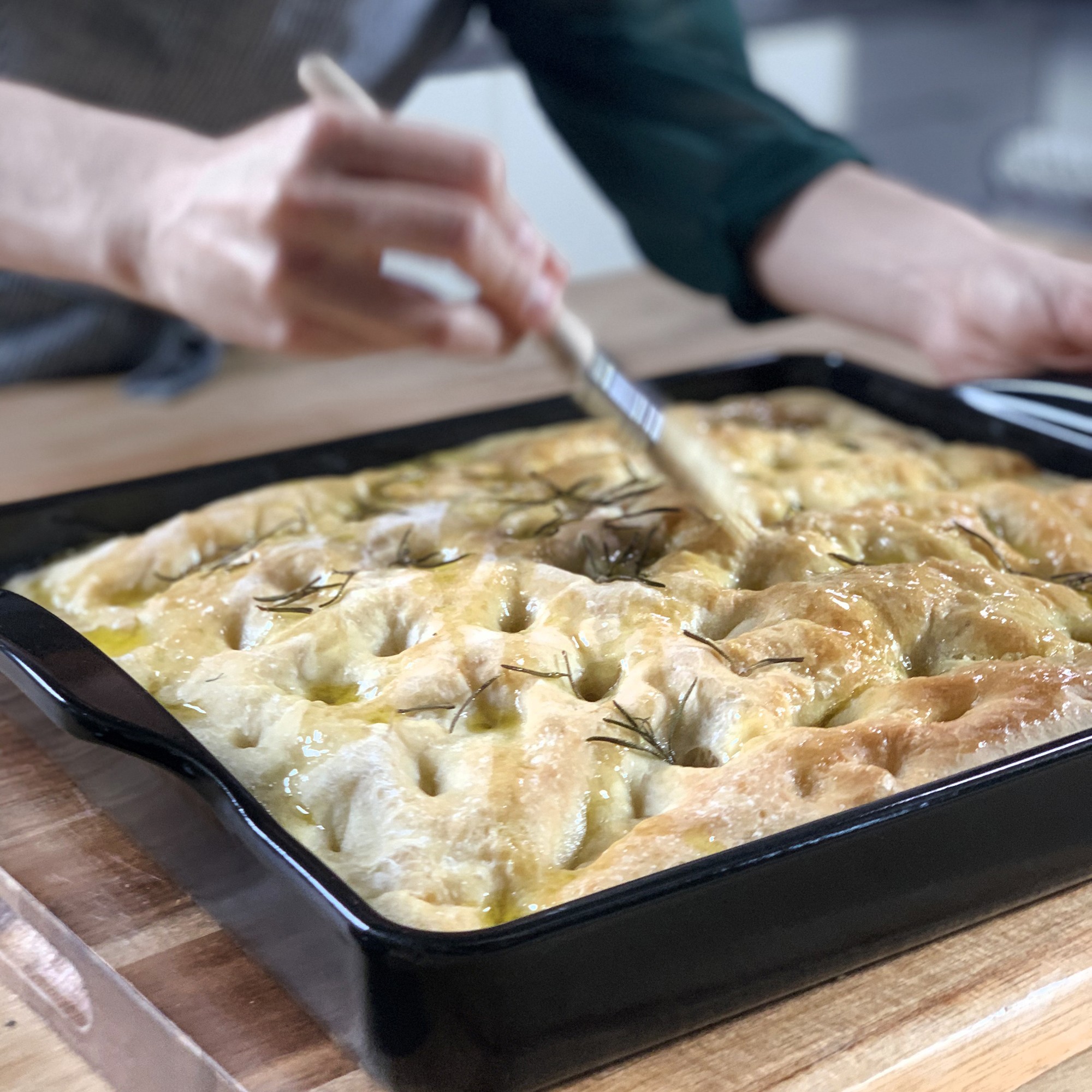 Foccacia baking pan, ceramic, 40x31,5cm, Burgundy - Emile Henry