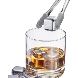 Set 6 cuburi pentru racirea bauturilor si cleste, inox - Westmark