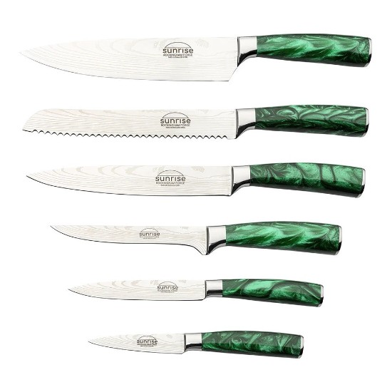 Set cutite 7 piese Rockingham Forge Sunrise, Emerald Green - Grunwerg