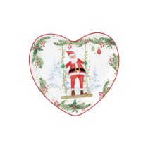 Platou forma inima, portelan, 20x19cm, "JOYFUL SANTA" - Nuova R2S