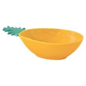 Bol portelan, forma ananas, 30 x 19 cm, Galben-Verde - Easy Life