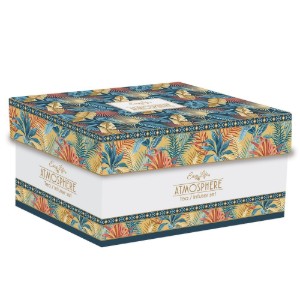 Ceainic portelan, 600ml, cu infuzor si 2 cani, "Atmosphere Equatorial" - Nuova R2S