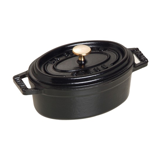 Mini-oala Cocotte, ovala, fonta, 11cm/0,25L, Black - Staub