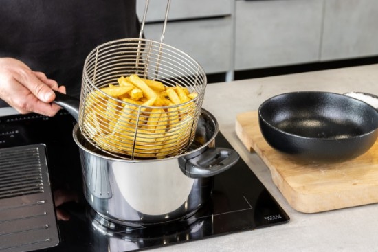 Cratita inox, cu cos friteuza si capac, 20cm/3L - Kitchen Craft