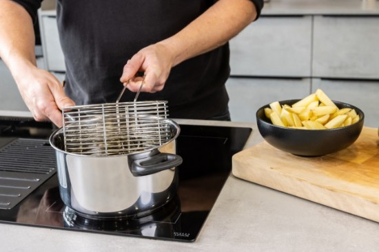 Cratita inox, cu cos friteuza si capac, 20cm/3L - Kitchen Craft