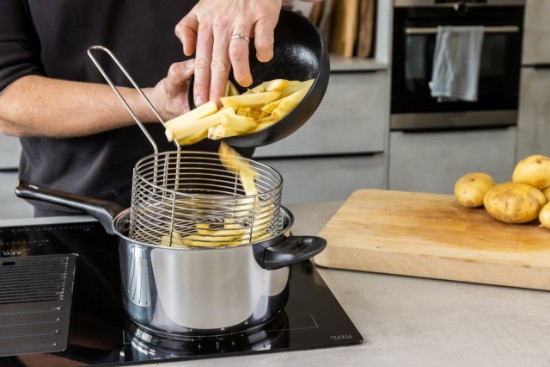 Cratita inox, cu cos friteuza si capac, 20cm/3L - Kitchen Craft