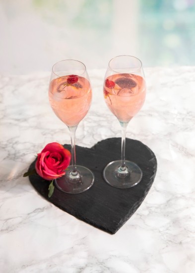 Platou servire aperitive, inima, ardezie, 25 cm - Artesa