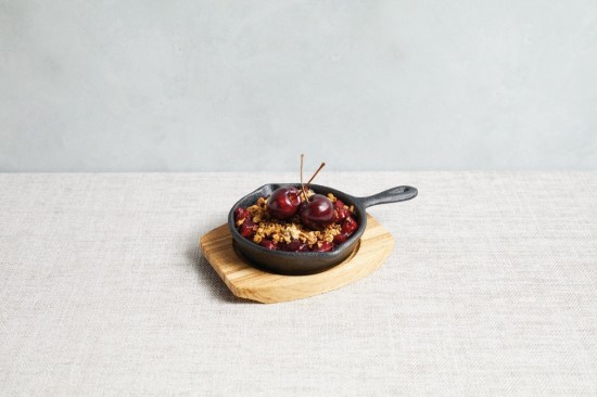 Mini-tigaie fonta, 11,5 cm, cu suport de lemn - Artesa