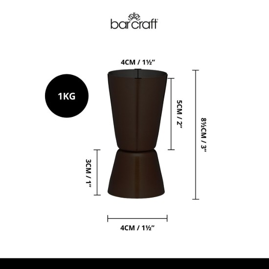 Pahar dublu masura pentru cocktail, inox, 25/50 ml, Cupru - BarCraft