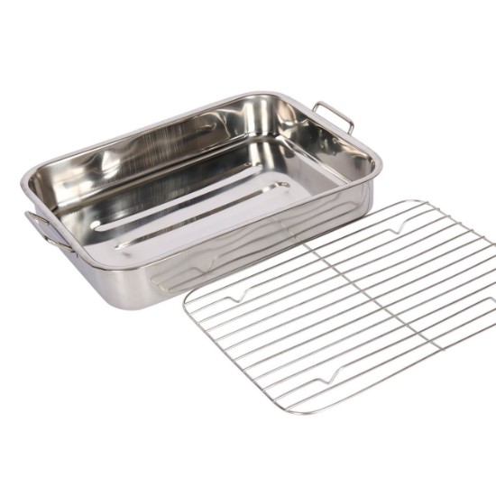 Tava inox cu gratar detasabil, 38 x 27,5 cm - Kitchen Craft