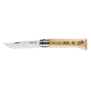 Cutit de buzunar N°08, inox, 8,5cm, "Engraved" - Opinel