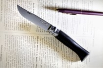 Cutit de buzunar N°08, inox, 8,5cm, "Tradition Luxe", Ebony - Opinel