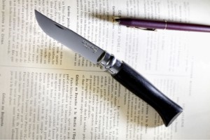 Cutit de buzunar N°08, inox, 8,5cm, "Tradition Luxe", Ebony - Opinel