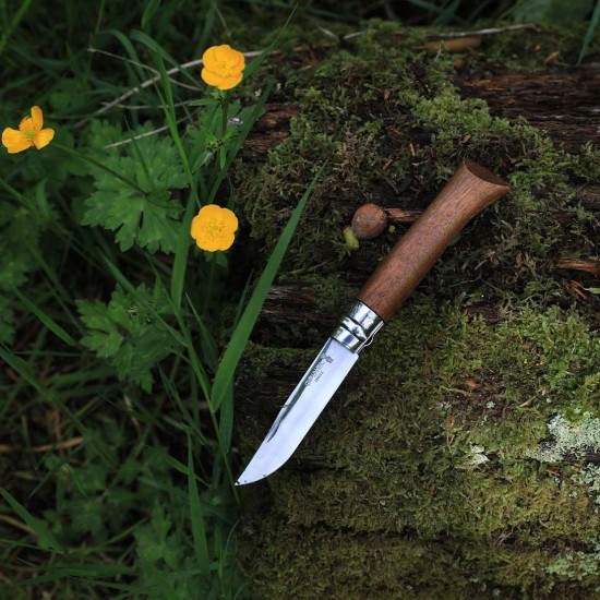 Cutit de buzunar N°09, inox, 9cm, "Tradition Luxe", Walnut - Opinel