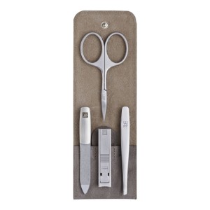 Set manichiura 4 piese, inox, etui piele gri - Zwilling PREMIUM