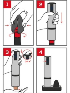 Set tirbuson electric si cutter, 27 cm, "Elis Touch", Stainless Steel - Peugeot