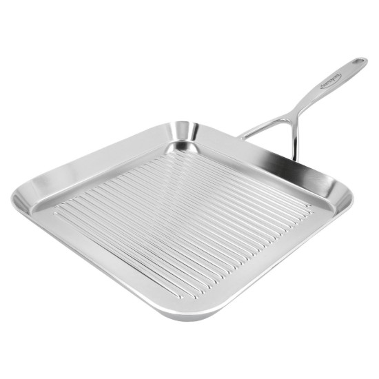 Tigaie grill patrata, 5-Ply, inox, 28x28cm, "Specialties 5" - Demeyere