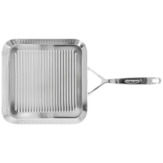 Tigaie grill patrata, 5-Ply, inox, 28x28cm, "Specialties 5" - Demeyere