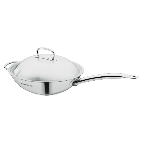 Tigaie wok, 3-Ply, inox, 32cm/5,2L, "Proline" - Korkmaz