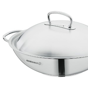Tigaie wok, 3-Ply, inox, 32cm/5,2L, "Proline" - Korkmaz