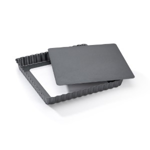 Tava tarte, cu baza detasabila, otel, 23x23 cm - de Buyer