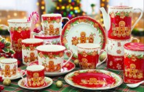 Platou stea, portelan, 22,5x22,5cm, "Fancy Gingerbread" - Nuova R2S