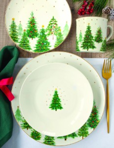 Cana portelan, 300ml, "Festive TREES" - Nuova R2S