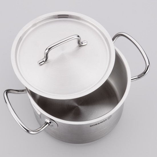 Oala inox, cu capac, 32cm/26L, "Proline Gastro" - Korkmaz